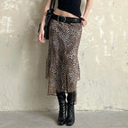 Leopard Print Irregular Hem Skirt image 2