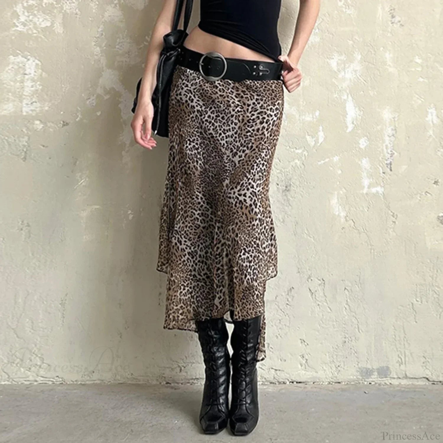 Leopard Print Irregular Hem Skirt image 2