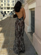 Leopard Print Mesh Slim Vacation Dress image 5