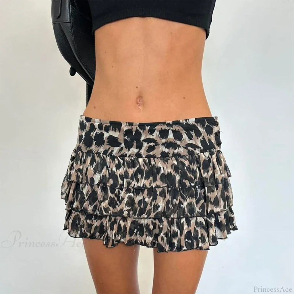 Leopard Print Ruffle Retro Skirt image 5