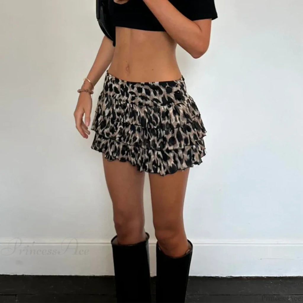 Leopard Print Ruffle Retro Skirt image 6