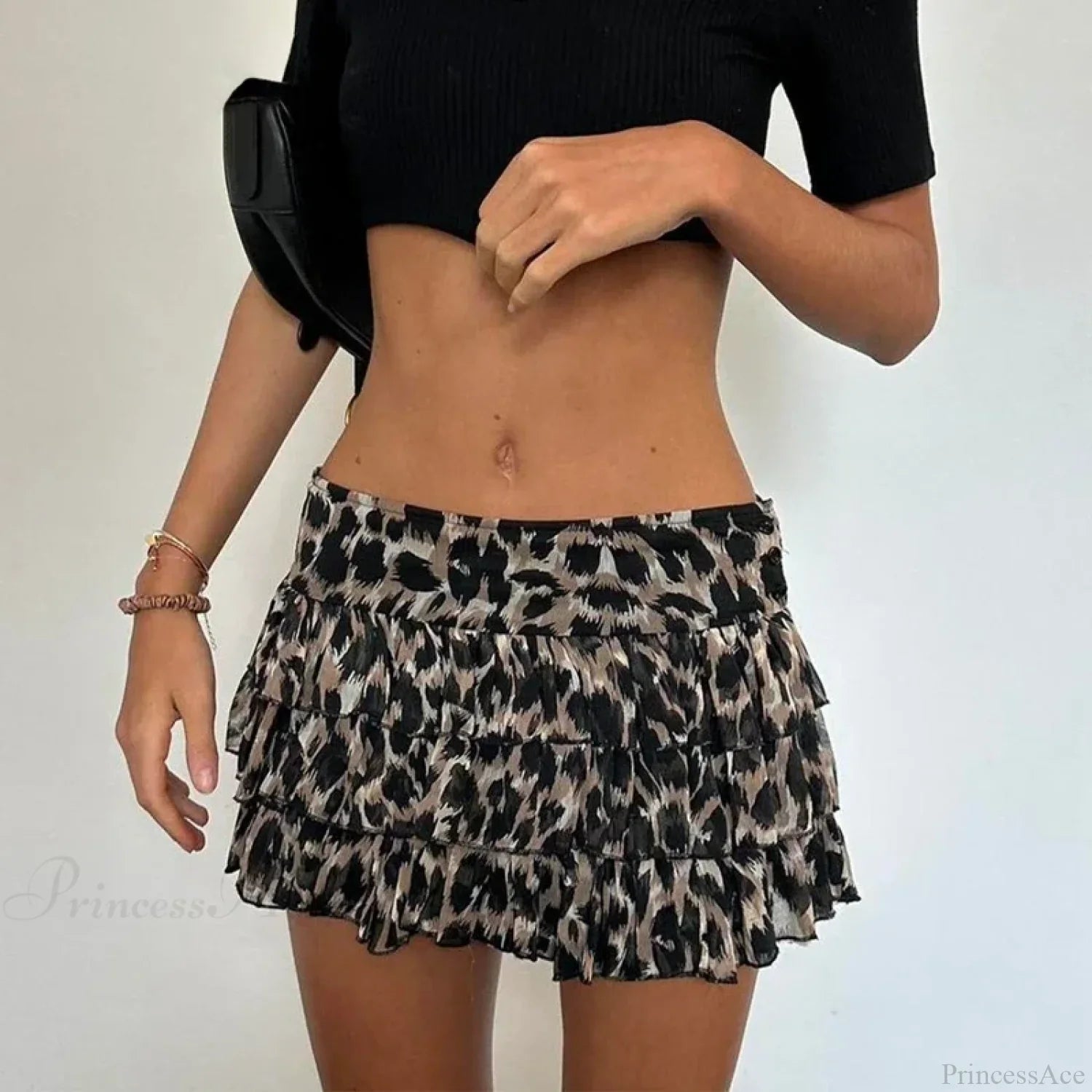 Leopard Print Ruffle Retro Skirt image 1