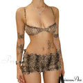 Leopard Print Ruffles Cami Graceful Bra Top and Shorts Set image 5