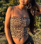 Leopard Print Skinny Bodycon Camisole Sleeveless Crop Top image 3
