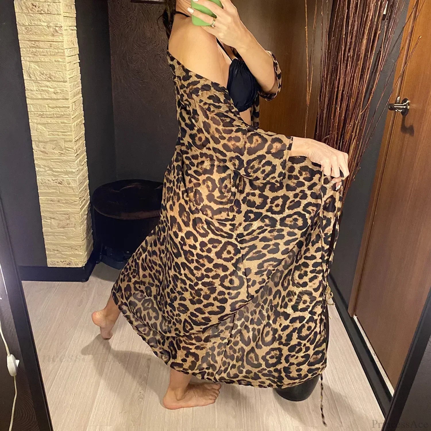 Leopard Print Swimsuit Beach Cover Up image 4
