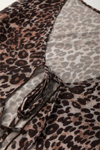 Leopard Print Tie Front Chiffon Long Sleeve Blouse image 4
