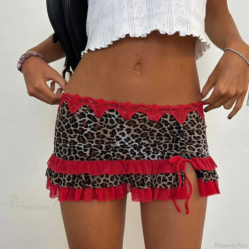 Leopard Print Tiered Pencil Skirt image 5