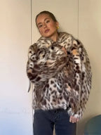 Leopard Print Turn-Down Collar Coat image 3