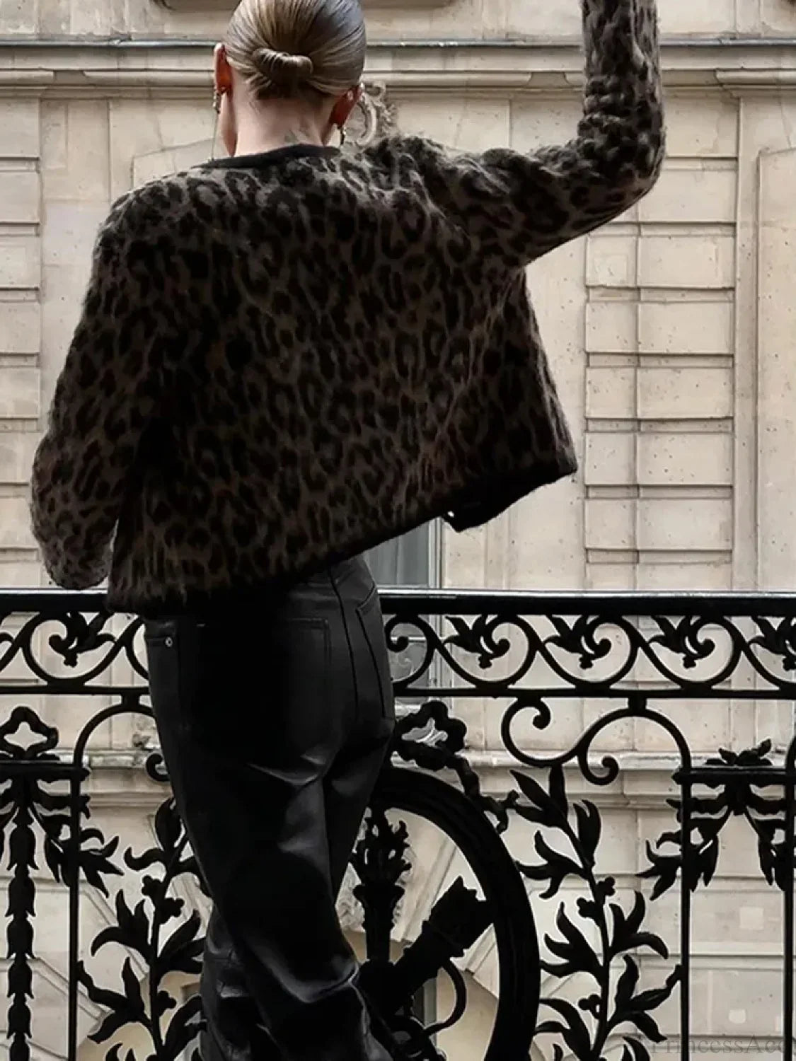 Leopard Printed Round Neck Cardigan image 2