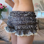 Leopard Ruffle Lace Trim Short image 3