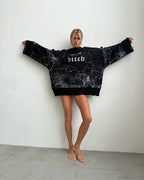 Letter Embroidery Lazy Style Sweater image 7