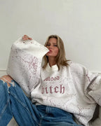 Letter Embroidery Lazy Style Sweater image 10