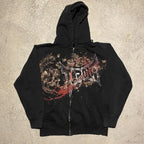 Letter Graphic Retro Hoodie image 1