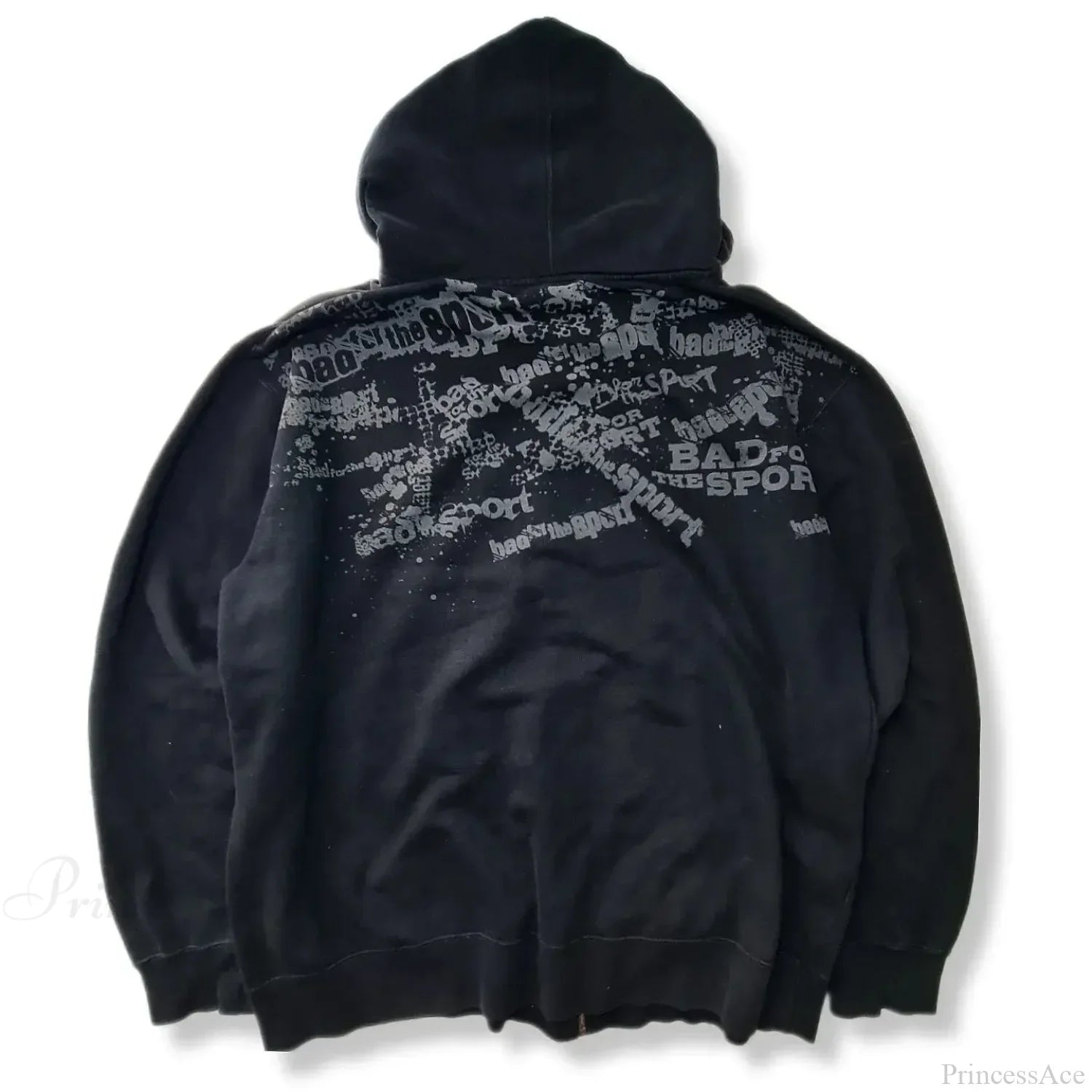 Letter Graphic Zipper Hoodie image 3