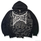 Letter Graphic Zipper Hoodie image 2