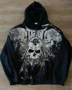 Letter Graphic Zipper Hoodie image 10
