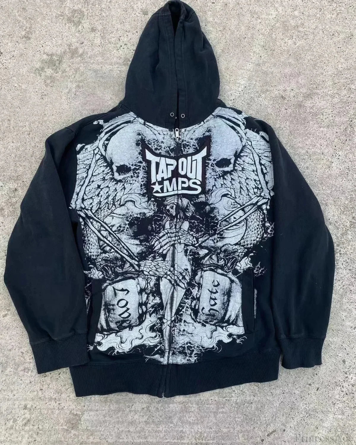 Letter Graphic Zipper Hoodie image 7