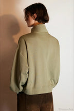 Letter Print Half Zip Stand Collar Loose Sweatshirt image 5