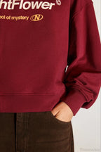 Letter Print Half Zip Stand Collar Loose Sweatshirt image 13