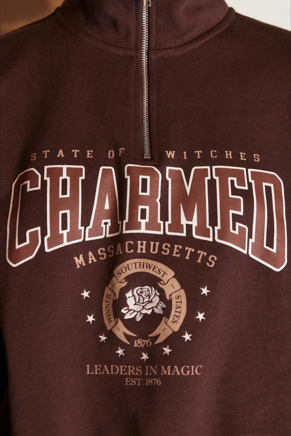 Letter Print Half Zip Stand Collar Loose Sweatshirt image 10