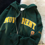 Letter Print Vintage Zip Up Oversize Jacket image 10