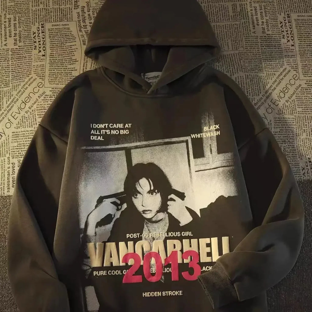 Letter Print Women Casual Hoodie image 3