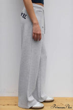 Letter Print Y2K Elastic Waist Draped Pants image 4