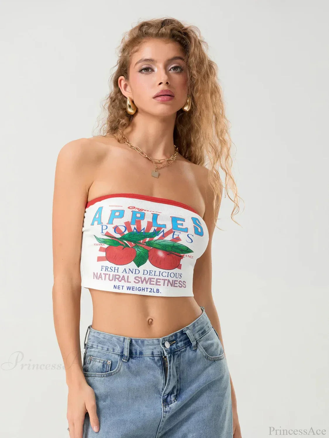 Letters Print Off-shoulder Sleeveless Wrap Tube Top image 4