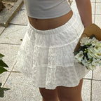 Light Plaid Elastic Waist Skirt image 5