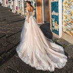 Lightweight Lace Long Train Wedding Dress image 3