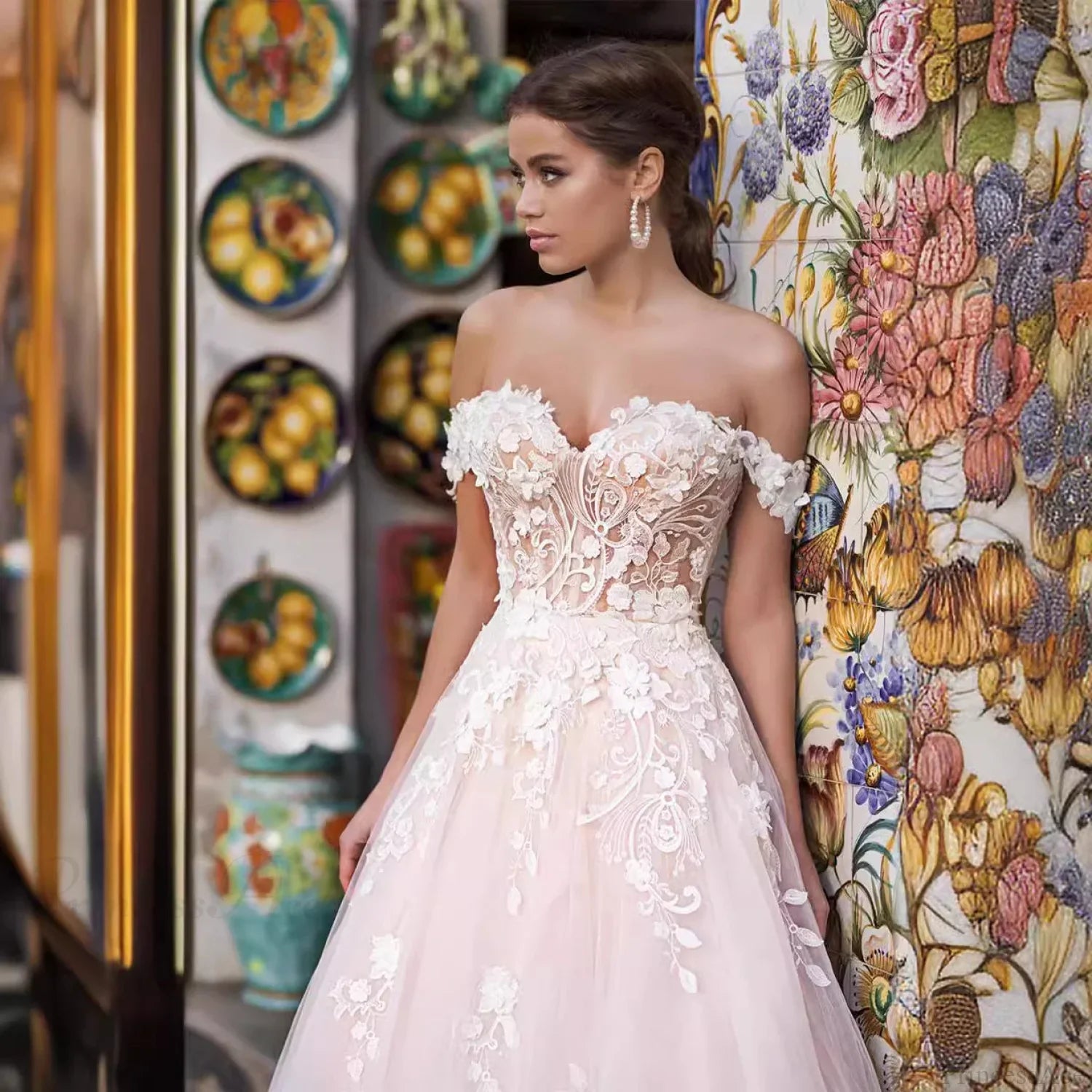 Lightweight Lace Long Train Wedding Dress image 2