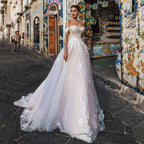 Lightweight Lace Long Train Wedding Dress image 1