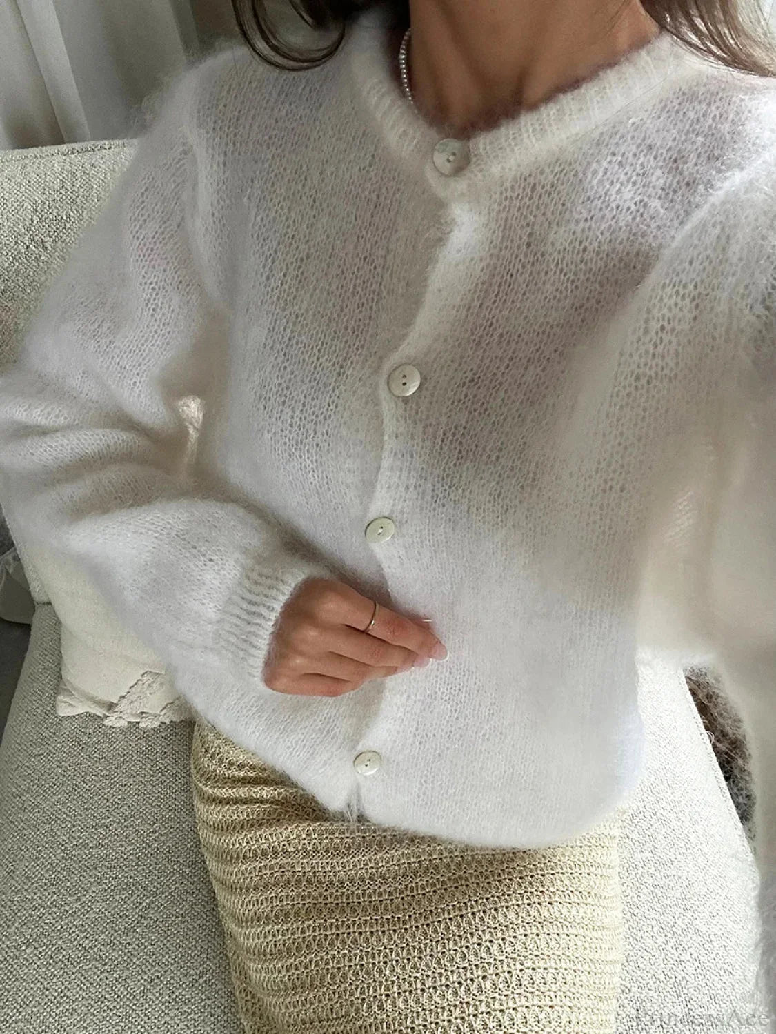 Lightweight Long Sleeve Solid Knit Cardigan image 2