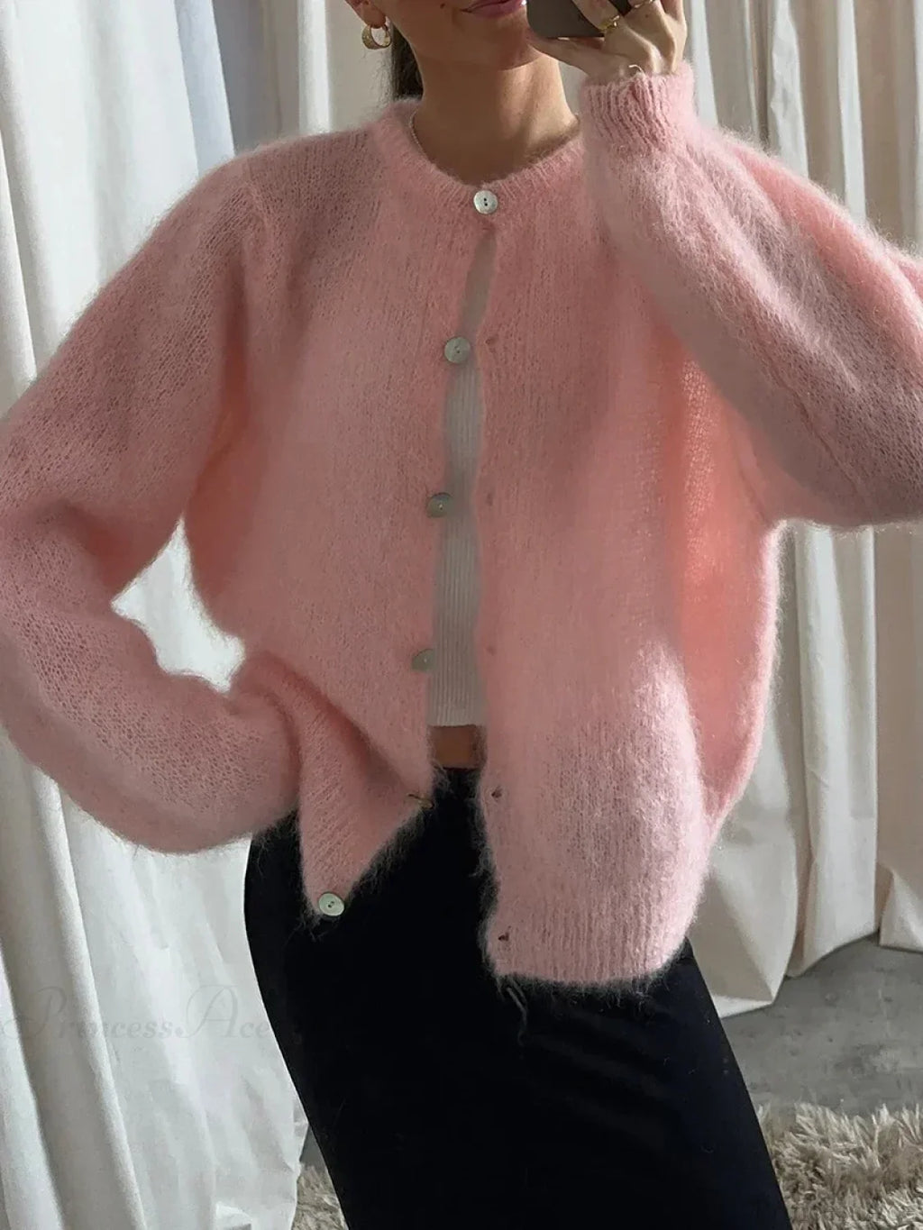 Lightweight Long Sleeve Solid Knit Cardigan image 3