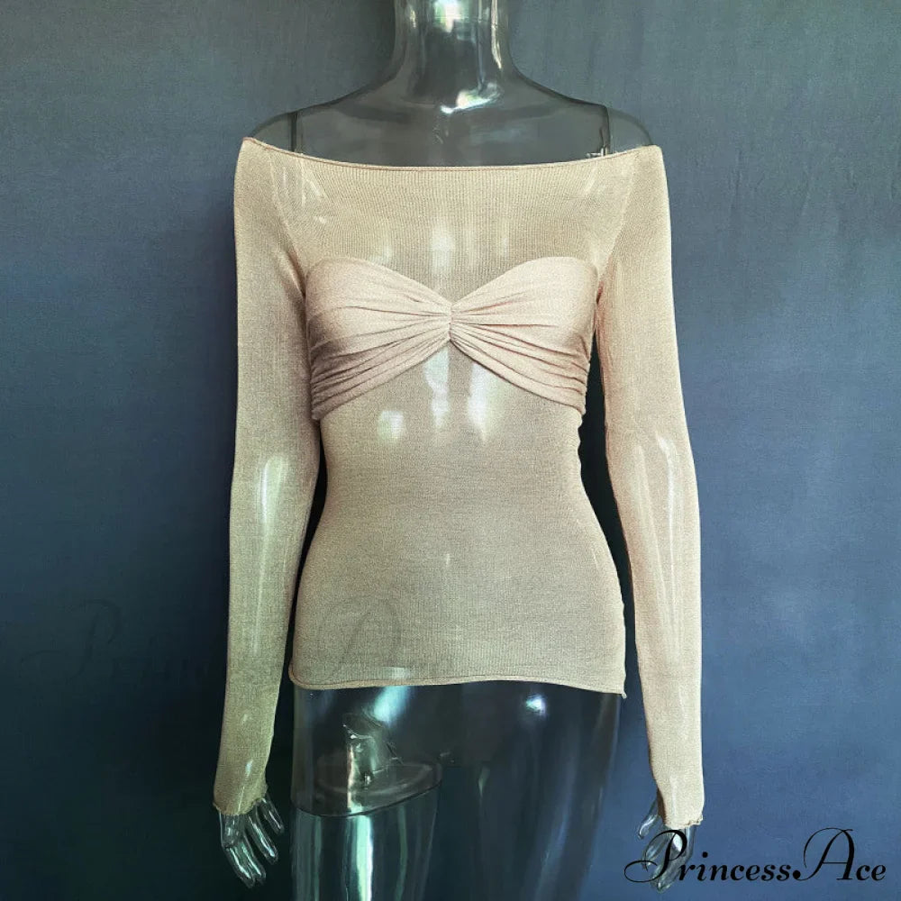 Lightweight T-Shirt Fashion See-Through Neck Women's Top image 6