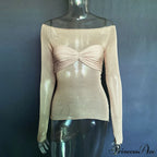 Lightweight T-Shirt Fashion See-Through Neck Women's Top image 6