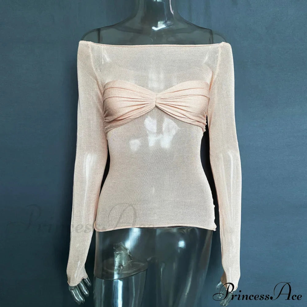 Lightweight T-Shirt Fashion See-Through Neck Women's Top image 2