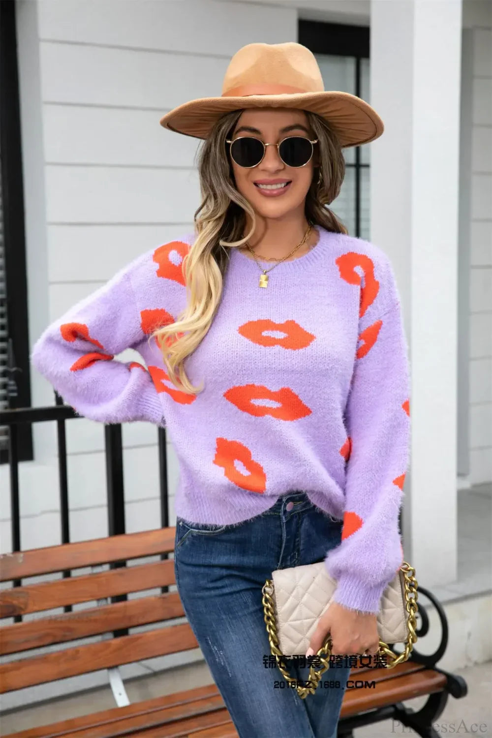Lip Fur Crochet Work Sweater image 9
