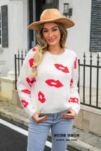 Lip Fur Crochet Work Sweater image 10