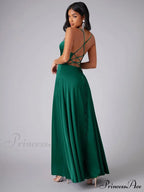 Lola High Stylish Slit Satin Dress image 16