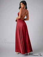 Lola High Stylish Slit Satin Dress image 11