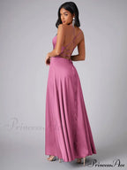 Lola High Stylish Slit Satin Dress image 13