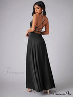 Lola High Stylish Slit Satin Dress image 12