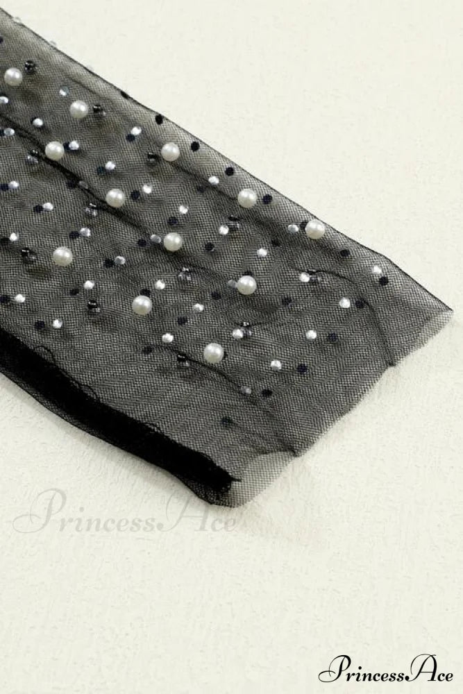 Long Cropped with Pearl Top Mesh Sleeves image 8
