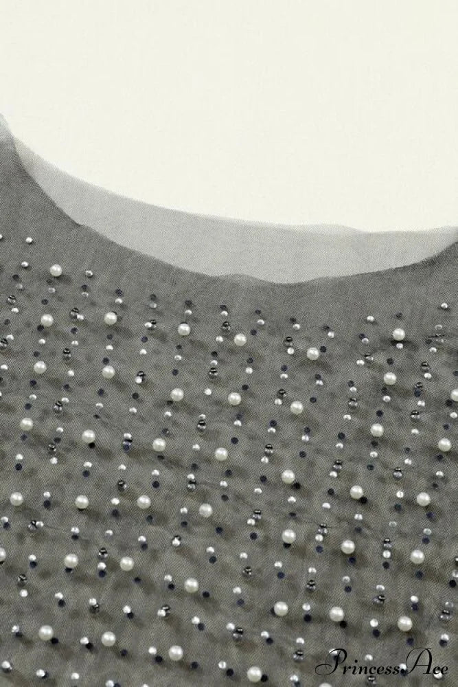 Long Cropped with Pearl Top Mesh Sleeves image 7