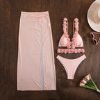 Long Dress Cover Up Bikini Three Piece Swimsuit image 2