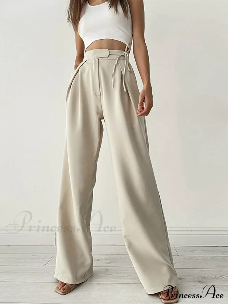 Long Loose Straight Casual Drawstring Sport Trousers image 1