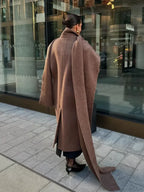Long Scarf Wool Blends Coat image 6