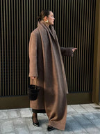 Long Scarf Wool Blends Coat image 1