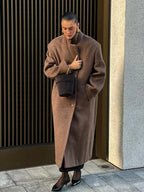Long Scarf Wool Blends Coat image 5